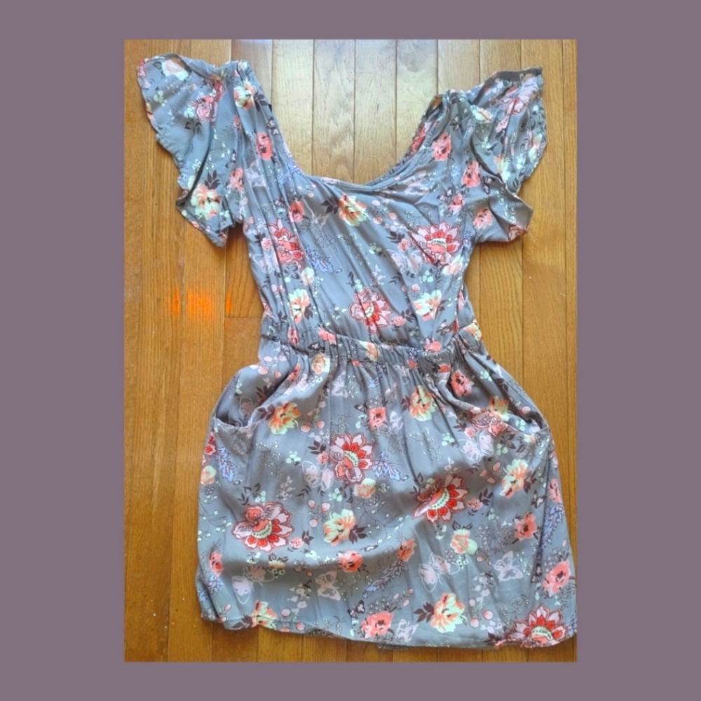 Angie Brand Floral Midi Pocket Dress, Size Medium